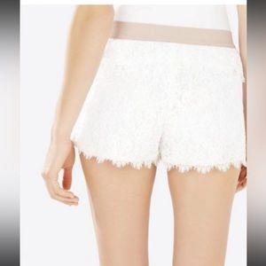 BCBG maxazria white lace shorts small size